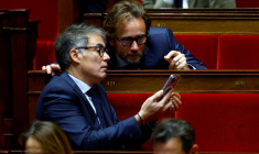 Olivier Faure, Premier secrétaire du PS et Boris Vallaud, président du groupe parlementaire Socialistes et apparentés, à l'Assemblée nationale