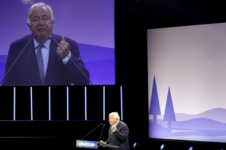 Le président du Sénat Gérard Larcher aux universités d'été des Républicains, le 6 septembre 2025 à Port-Marly, dans les Yvelines ( AFP / STEPHANE DE SAKUTIN )