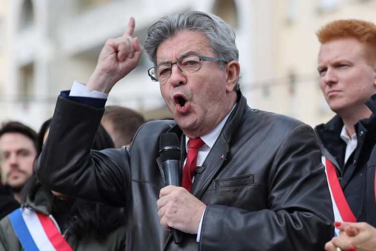 Jean-Luc Mélenchon à Lille, le 18 avril 2024. ( AFP / FRANCOIS LO PRESTI )