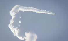 Le lancement de Kairos 3 vu de Nachikatsuura, au Japon, le 5 mars 2026  ( JIJI PRESS / STR )