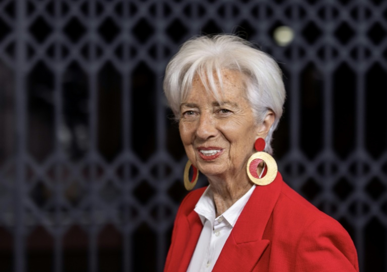 La présidente de la Banque centrale européenne Christine Lagarde à Varsovie le 11 avril 2025. ( AFP / Wojtek RADWANSKI )
