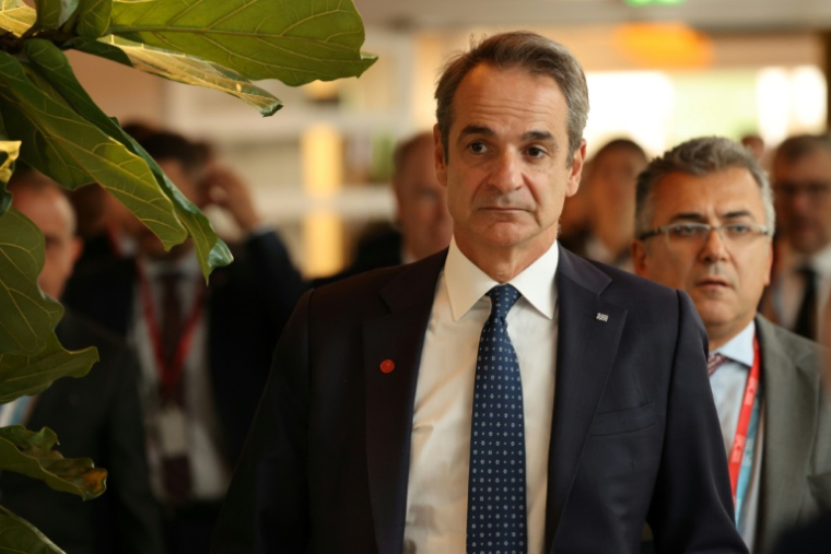 Le Premier ministre grec Kyriakos Mitsotakis participe à un sommet, le 2 octobre 2025 à Copenhague ( AFP / Ludovic MARIN )
