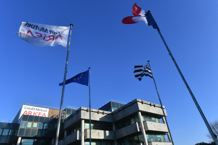 Crédit Mutuel Arkéa à Le Relecq-Kerhuon,(Finistère) ( AFP / JEAN-FRANCOIS MONIER )