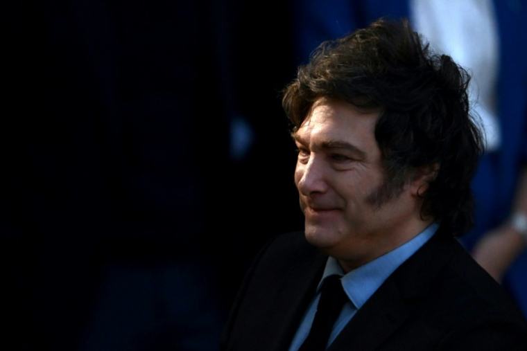 Le président argentin Javier Milei, le 2 avril 2025 à Buenos Aires ( AFP / Luis ROBAYO )