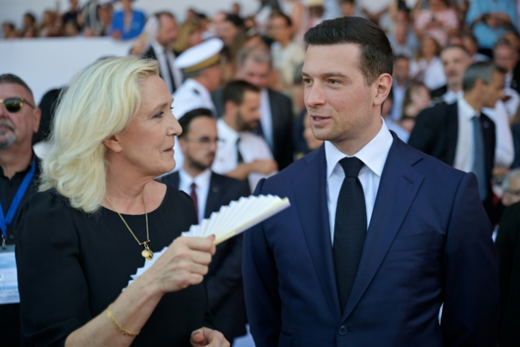 Marine Le Pen et Jordan Bardella à nice le 14 juillet 2026 ( POOL / Philippe Magoni )