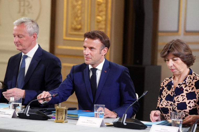 Le chef de l'Etat Emmanuel Macron. ( POOL / MICHEL SPINGLER )
