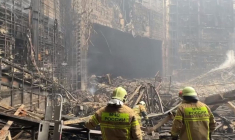 L'intérieur du Crocus City Hall, à Moscou, le 23 mars 2024. ( RUSSIAN INVESTIGATIVE COMMITTEE / HANDOUT )