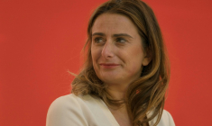 La patronne des Ecologistes Marine Tondelier lors de la 5e édition des "Rencontres de la Gauche"  à Bram, dans le sud-ouest de la France le 27 septembre 2025 ( AFP / Idriss BIGOU-GILLES )