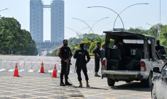 Près de l'endroit où les pourparlers Iran/Etats-Unis sont censés avoir lieu, à Islamabad, au Pakistan, le 10 avril 2026 ( AFP / Aamir QURESHI )