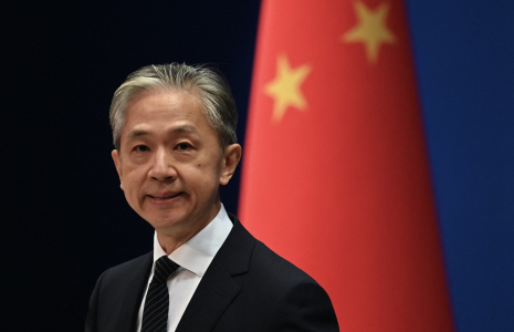 Wang Wenbin à Pékin, en Chine, le 8 août 2022. ( AFP / NOEL CELIS )