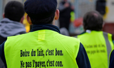 Un manifestant à Rennes, le 25 janvier 2024. ( AFP / DAMIEN MEYER )