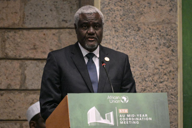 Moussa Faki Mahamat le 16 juillet à Nairobi. ( AFP / SIMON MAINA )