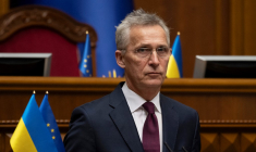 Jens Stoltenberg, le 29 avril 2024, à Kiev ( AFP / ANDRII NESTERENKO )