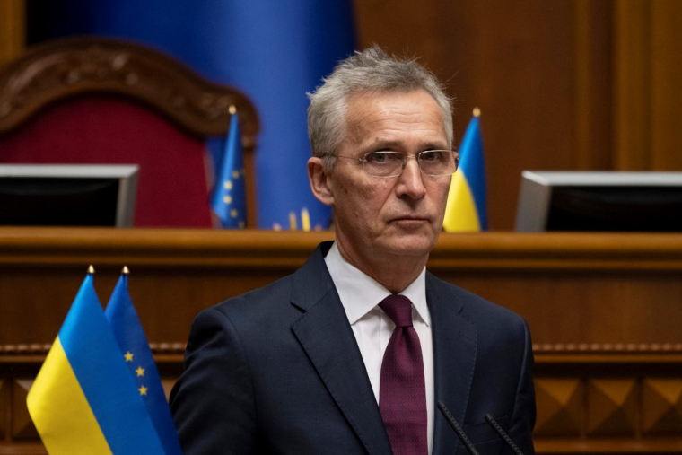 Jens Stoltenberg, le 29 avril 2024, à Kiev ( AFP / ANDRII NESTERENKO )