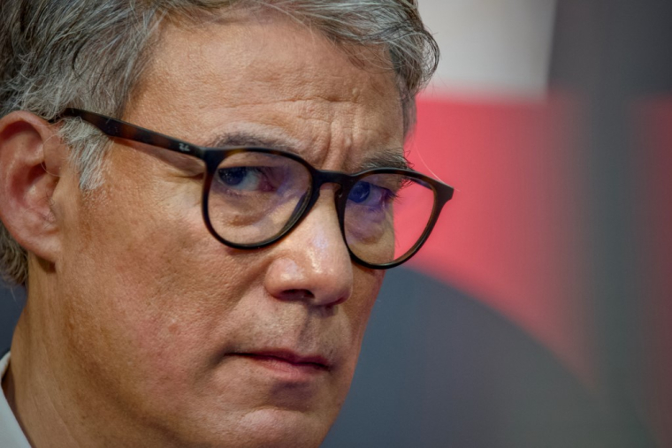 Olivier Faure, le 31 août 2024, à Blois ( AFP / GUILLAUME SOUVANT )