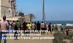 Des Palestiniens se bousculent pour collecter de l'aide larguée sur Gaza