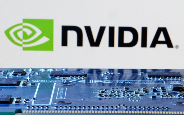 Illustration du logo NVIDIA et d'un composant d'un PC
