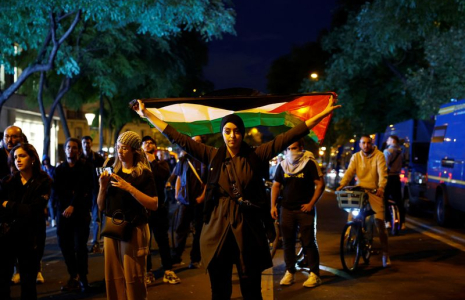 Une manifestation en faveur des Palestiniens à Paris, en France