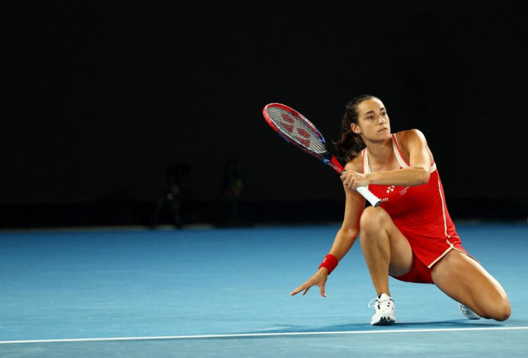 Caroline Garcia lors de son match contre Naomi Osaka à l'Open d'Australie
