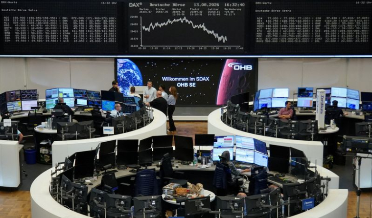 Le graphique de l'indice boursier allemand DAX est présenté à la Bourse de Francfort