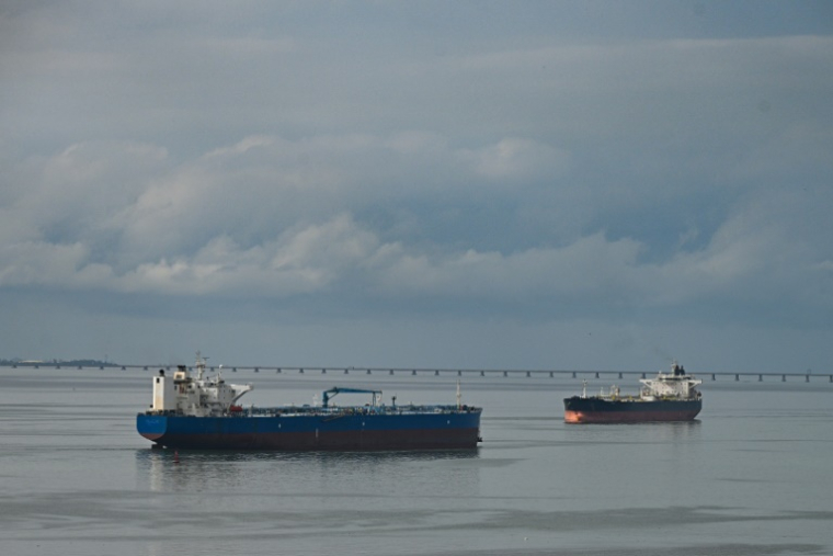 Des navires dans la baie du lac de Maracaibo, dans l'État de Zulia, au Venezuela, le 9 mai 2025 ( AFP / Federico PARRA )