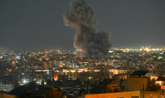 Frappe israélienne contre le siège de la télévision Al-Manar, affiliée au Hezbollah libanais, le 3 mars 2026 à Haret Hreik, dans la banlieue sud de Beyrouth ( AFP / FADEL itani )