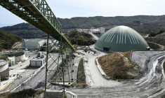 La mine d'or et de cuivre de Skouries, lors de son inauguration dans la péninsule de Chalcidique, dans le nord de la Grèce, le 8 octobre 2026 ( AFP / Sakis Mitrolidis )