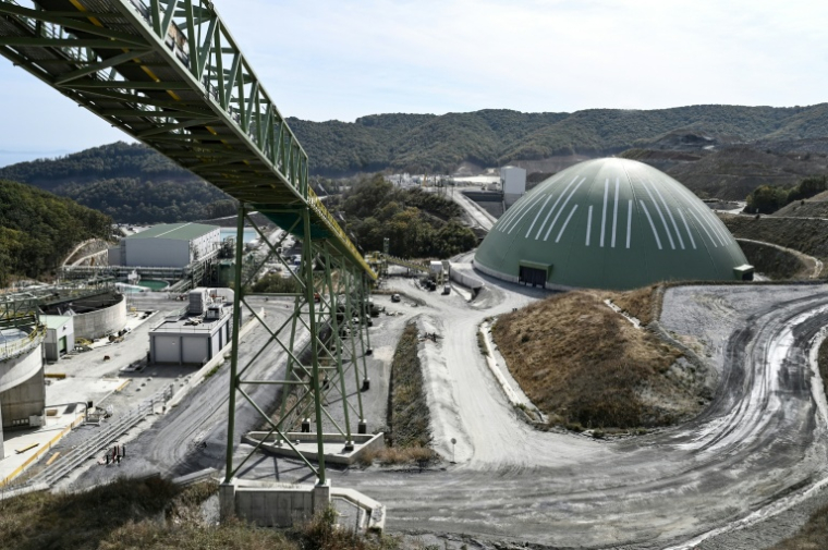 La mine d'or et de cuivre de Skouries, lors de son inauguration dans la péninsule de Chalcidique, dans le nord de la Grèce, le 8 octobre 2026 ( AFP / Sakis Mitrolidis )