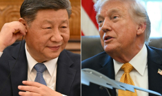 Le président chinois Xi Jinping et le président américain Donald Trump. ( AFP / ADEK BERRY )