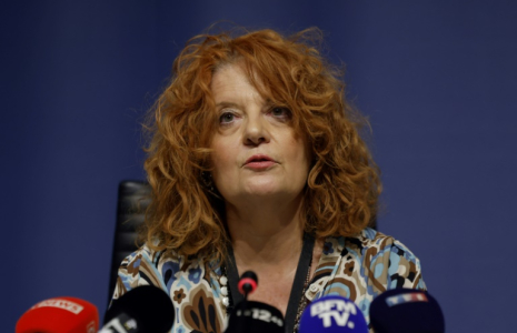 Laure Beccuau le 3 mai 2025, à Paris ( AFP / Ian LANGSDON )