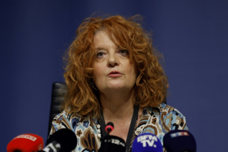 Laure Beccuau le 3 mai 2025, à Paris ( AFP / Ian LANGSDON )