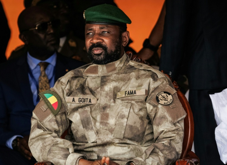 Le chef de la junte au Mali, Assimi Goïta, le 22 septembre 2022 à Bamako ( AFP / OUSMANE MAKAVELI )