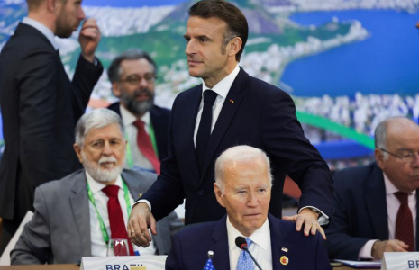 Le président français Emmanuel Macron et le président américain Joe Biden