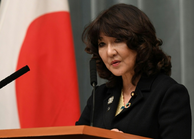 Satsuki Katayama, alors ministre de la Revitalisation régionale, lors d'une conférence de presse à Tokyo, le 2 octobre 2018 ( AFP / Toshifumi KITAMURA )