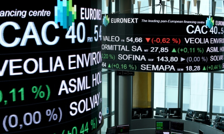 La salle de contrôle d'Euronext, société qui gère la Bourse de Paris ( AFP / Eric PIERMONT )