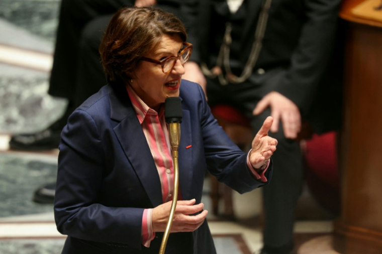 La ministre de l'Agriculture Annie Genevard devant l'Assemblée nationale à Paris le 12 mai 2026 ( AFP / Alain JOCARD )
