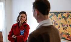 Valérie Hayer à Issy-les-Moulineaux, le 23 mars 2024. ( AFP / GEOFFROY VAN DER HASSELT )