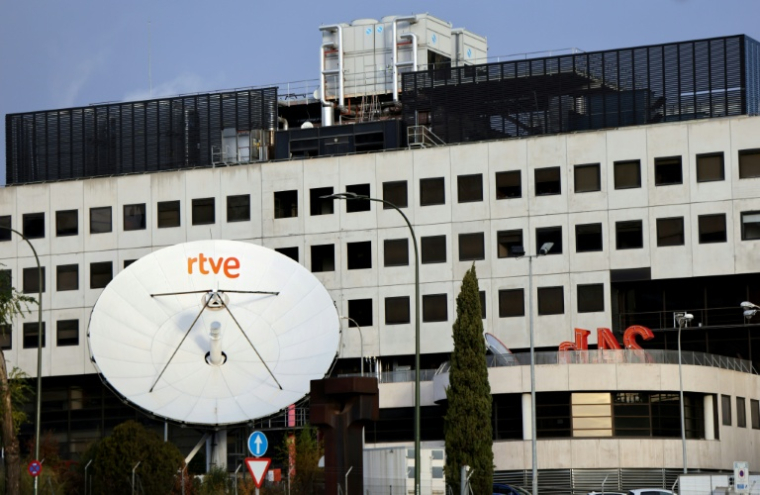 Le siège de la chaîne de télévision publique espagnole RTVE à Madrid, le 5 décembre 2025 ( AFP / Thomas COEX )