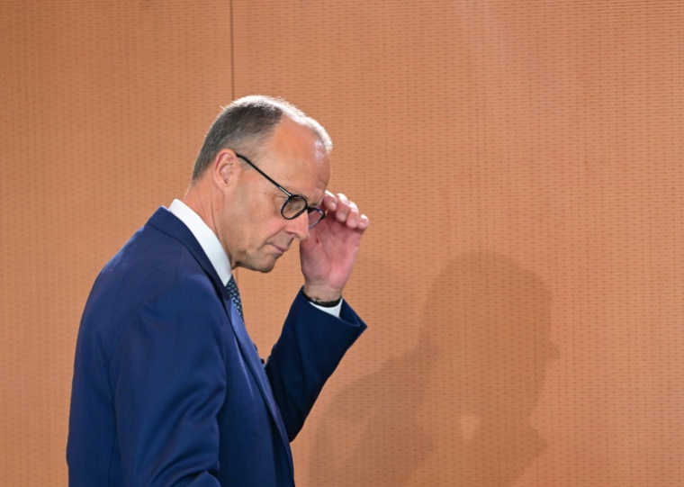 Le chancelier allemand Friedrich Merz, à Berlin, le 21 mai 2025 ( AFP / Tobias Schwarz )