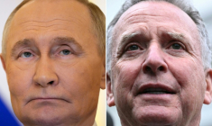 A gauche, le président russe Vladimir Poutine, le 12 novembre 2025 au Kremlin, à Moscou; à droite, l'émissaire américain Steve Witkoff, le 6 mars 2025 à la Maison Blanche, à Washington ( POOL / Alexander Zemlianichenko )