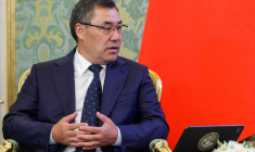 Le président du Kirghizstan Sadyr Japarov à Moscou le 2 juillet 2025. ( POOL / MAXIM SHEMETOV )
