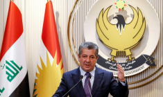 Masrour Barzani, Premier ministre du Kurdistan irakien autonome, donne une conférence de presse à Erbil, capitale de la région autonome, le 25 juin 2025 ( AFP / Safin HAMID )