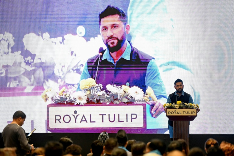 Rabi Lamichhane, fondateur du Rastriya Swatantra Party (RSP), à Katmandou le 18 mars 2026 ( AFP / Prakash MATHEMA )