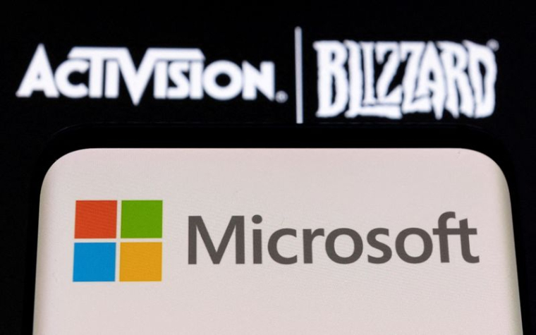 Les logos Microsoft et Activision Blizzard