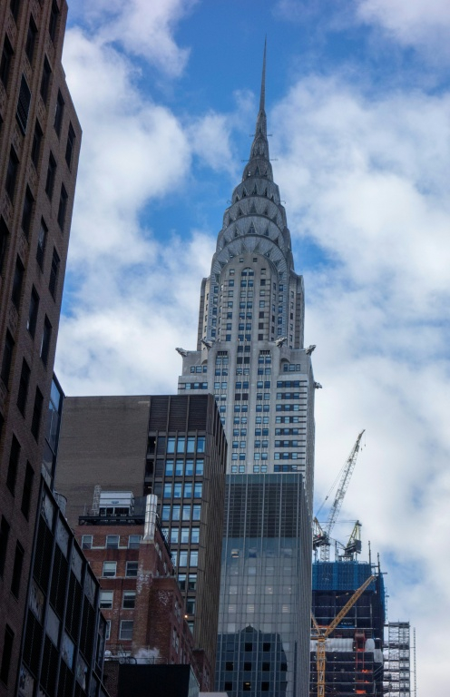 Le Chrysler Building est orné de gargouilles en acier inoxydable, à New York le 9 janvier 2019 ( AFP / Don EMMERT )