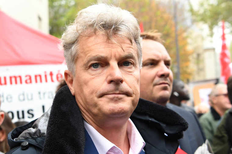 Le secrétaire national du PCF Fabien Roussel le 18 octobre 2022 à Paris. ( AFP / BERTRAND GUAY )