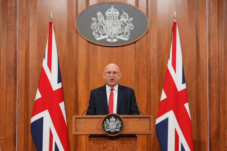 John Healey, à Londres, le 9 avril 2026 ( POOL / YUI MOK )