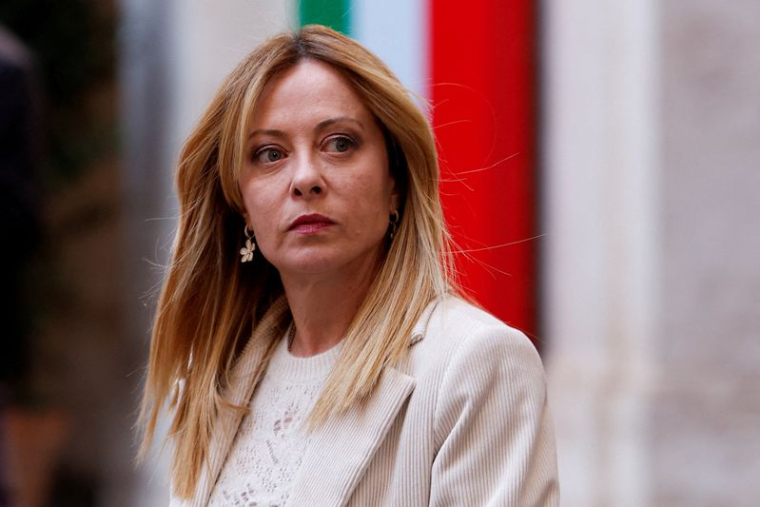 Le Premier ministre italien Meloni au Palais Chigi à Rome