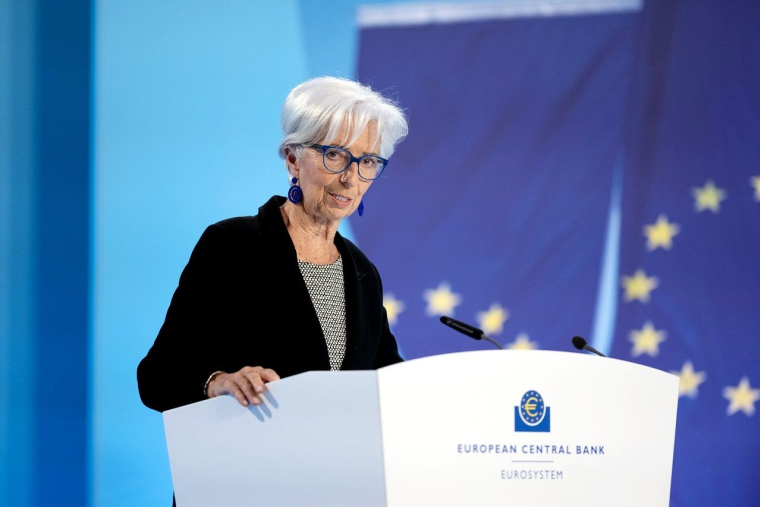 Christine Lagarde, présidente de la BCE lors de la conférence de presse de mai 2023 (Crédits: BCE)