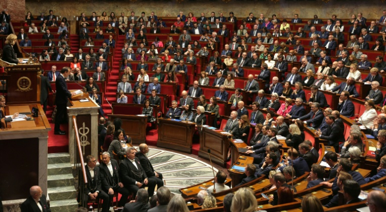 Le Premier ministre Sébastien Lecornu prononce son discours de politique générale devant l'Assemblée nationale à Paris, le 14 octobre 2025 ( AFP / Thomas SAMSON )